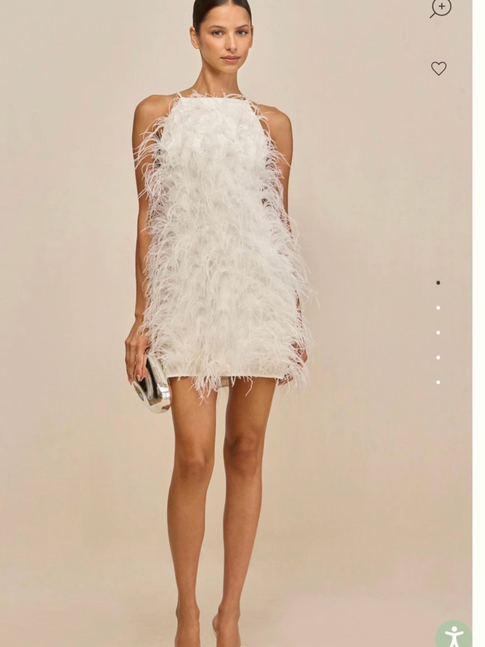 cult gaia White Feather Halter Shift Dress